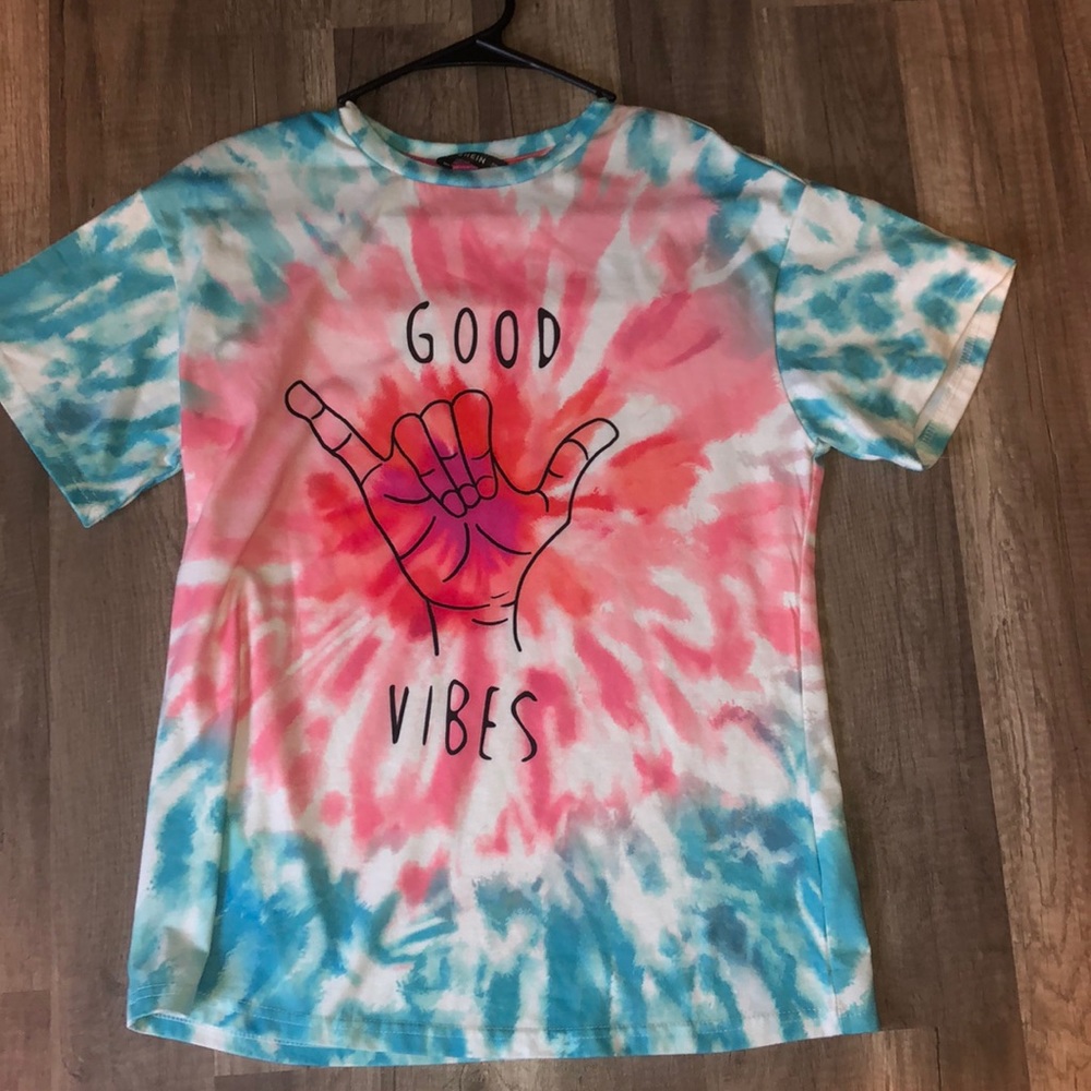 Shein tie dye good vibes shirt